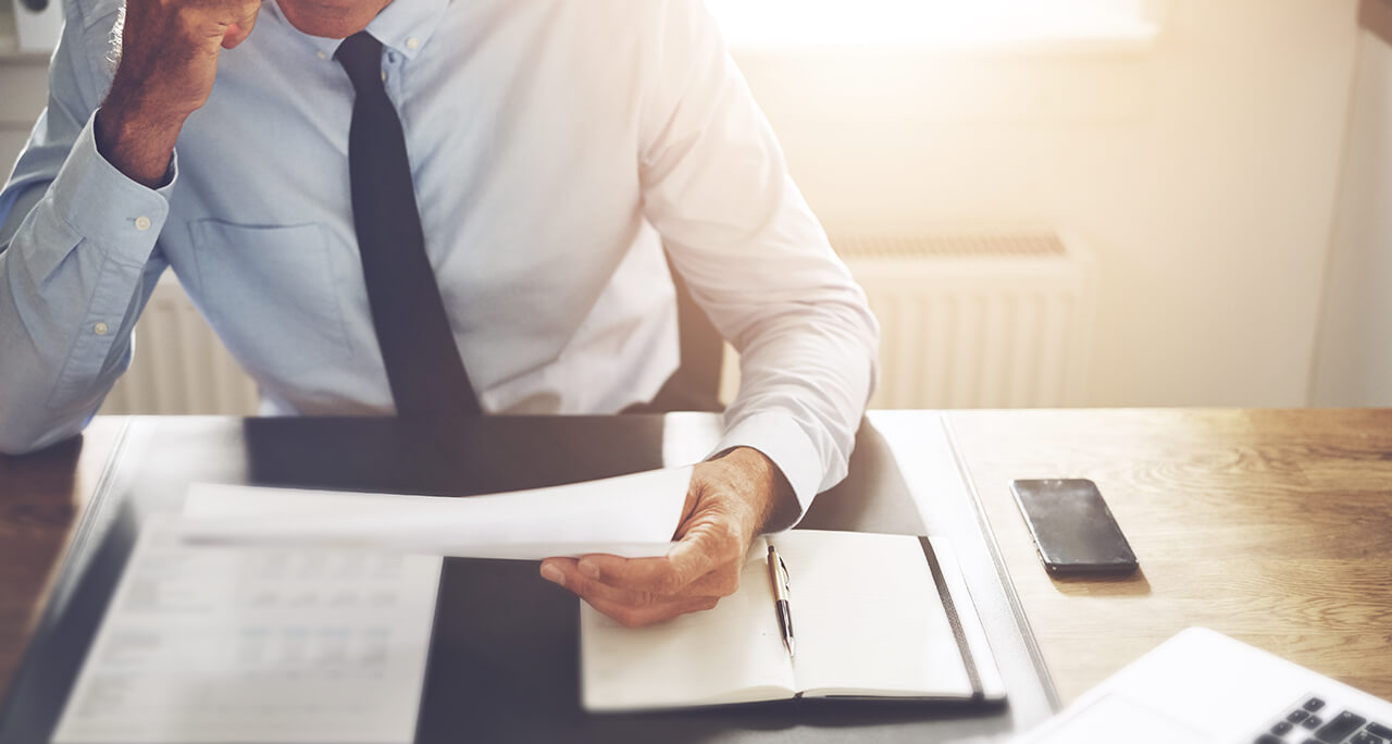 Lawyer working at his desk